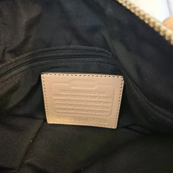 Coach Peyton Tan And Black Patent Leather Satchel with Quilted Design - Picture 8 of 11